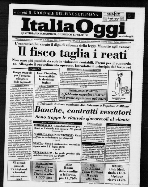 Italia oggi : quotidiano di economia finanza e politica